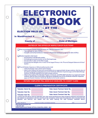 Show details for E34EPB Poll Book without binder QVF
