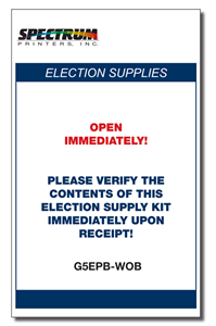 Show details for G5EPB-WOB Precinct Kit without binder QVF