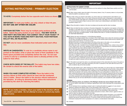 Show details for E10PH Absent Voter Instructions