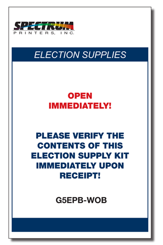 Show details for G5EPB-WOB Precinct Kit without binder QVF