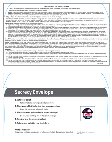 Show details for E3S Secrecy Envelope with "I Voted by Mail" Sticker - Generic