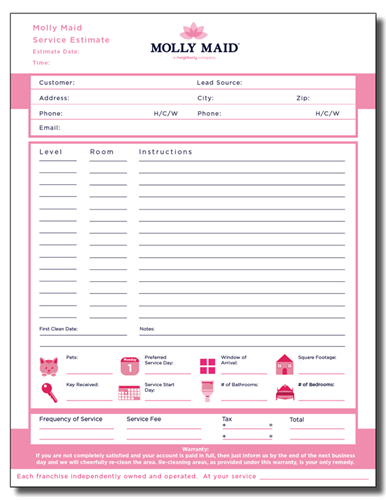 Show details for Estimate Form