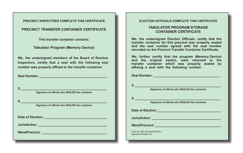 Show details for E93 Certificate