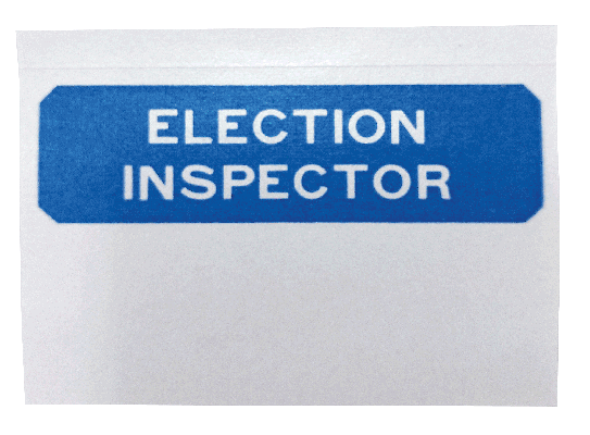 Show details for E85L Election Inspector Name Badge