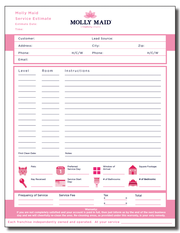 Show details for Estimate Form