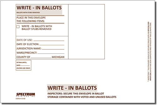 Show details for EV40 Write-Ins Envelope