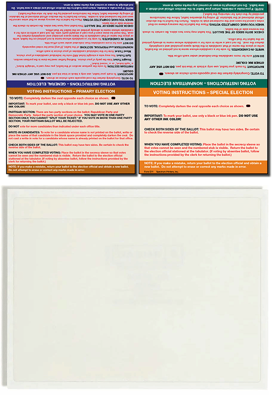 Show details for E13 Pocket and Instruction Dominion, ES&S