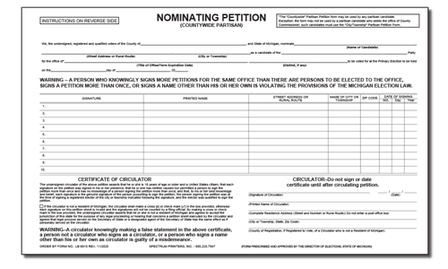 Show details for LB8810 Nominating Petition - Countywide Partisan