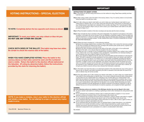 Show details for E10HS Absent Voter Instructions