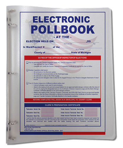 Show details for E34EPB Pollbook QVF with Binder