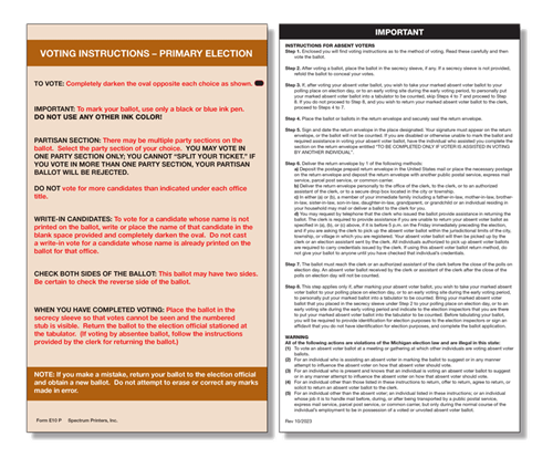 Show details for E10P Absent Voter Instructions