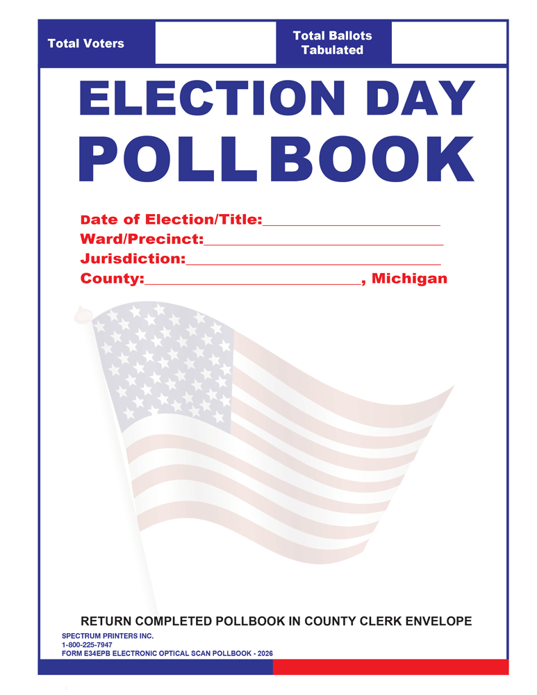 Show details for E34EPB Pollbook QVF with Binder