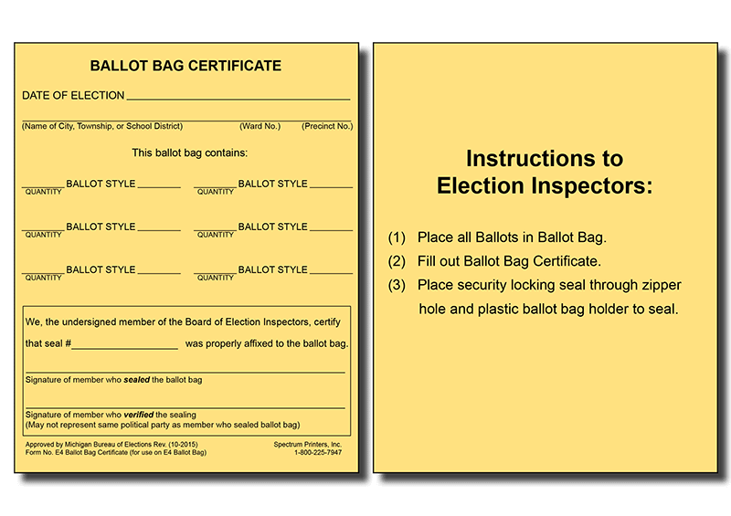 Show details for E4C Bag Certificate