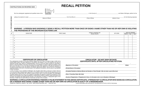 Show details for LB8816 Recall Petition