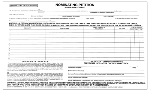 Show details for LB8802 Nominating Petition - Community College
