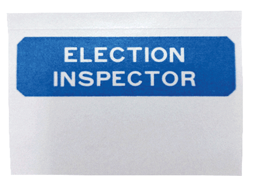 Show details for E85L Election Inspector Name Badge