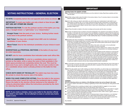 Show details for E10G Absent Voter Instructions