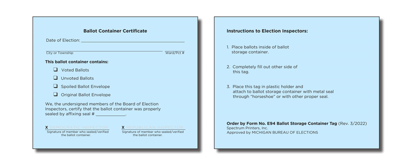 Show details for E94 Container Certificate